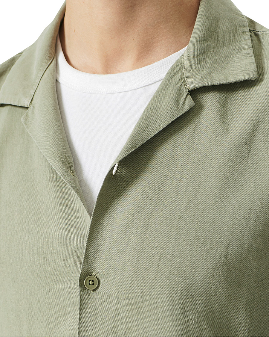 Homme | Chemises | NN07 | Miyagi Resort Collar Short Sleeve Shirt Oil Green