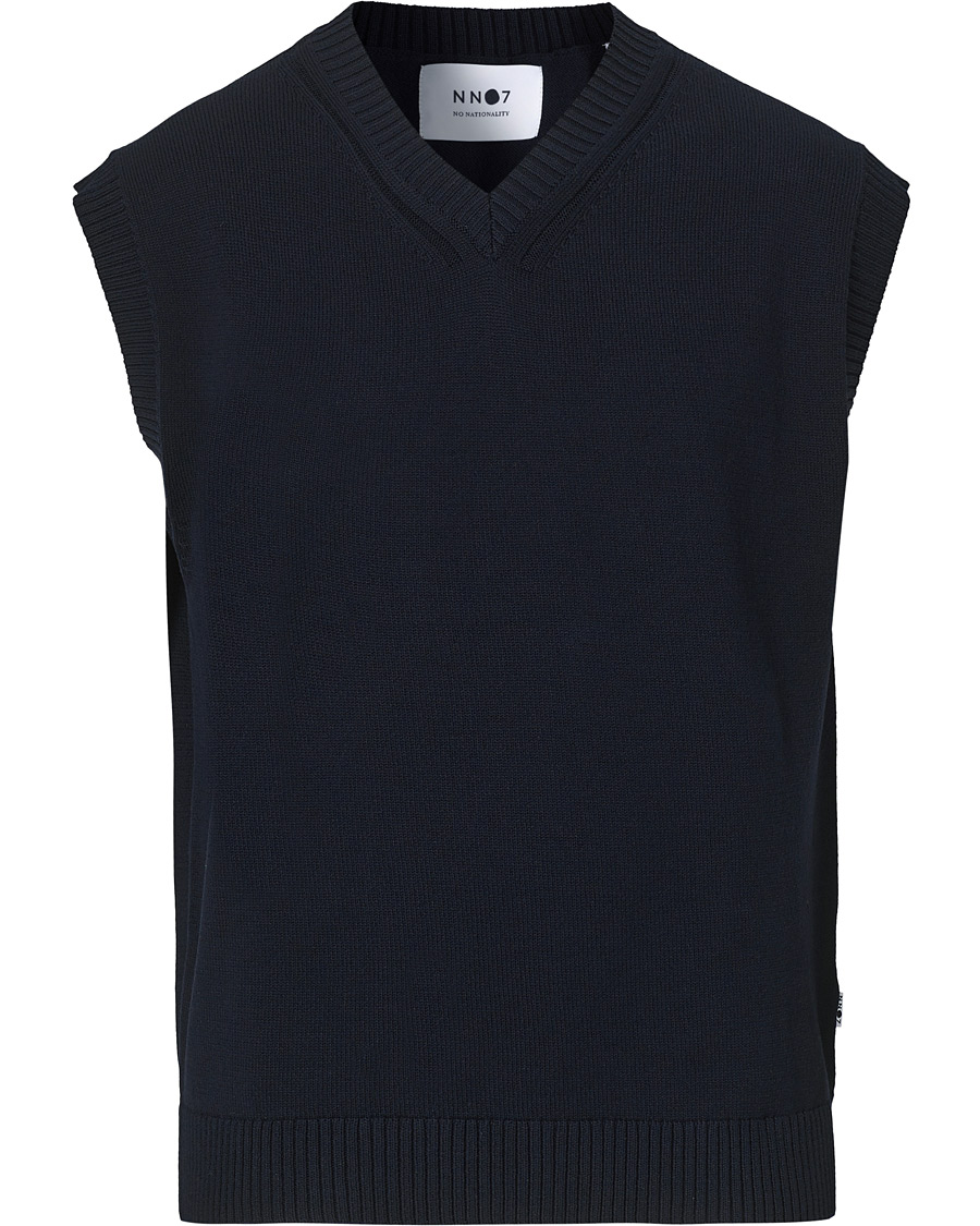 Homme | Pulls Et Tricots | NN07 | Cotton Knitted V-Neck Vest Navy
