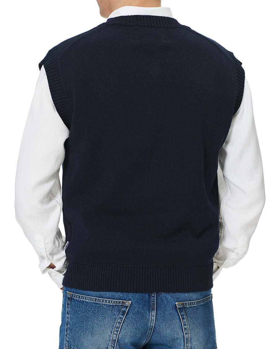 Homme | Pulls Et Tricots | NN07 | Cotton Knitted V-Neck Vest Navy