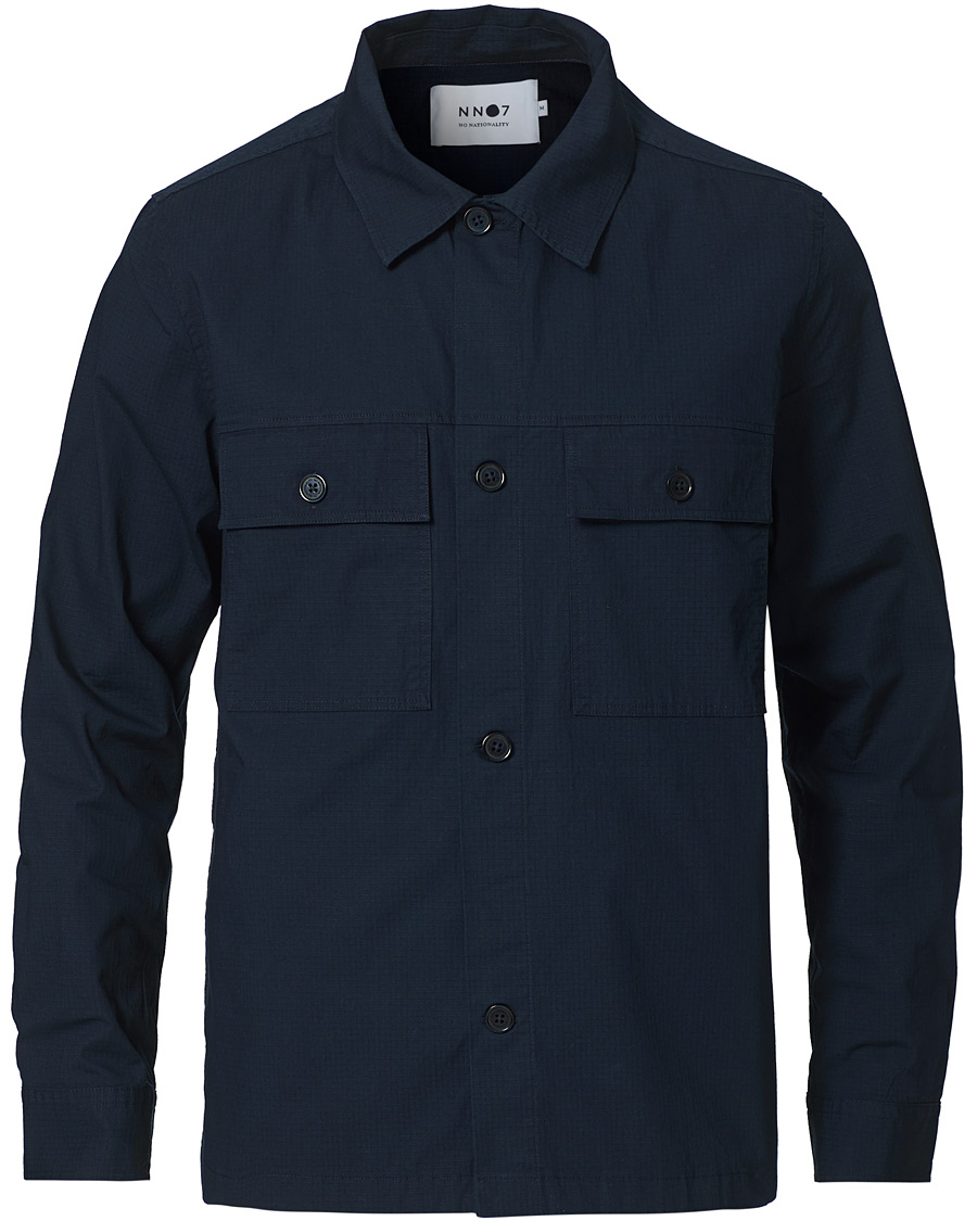 Heren | Overhemden | NN07 | Wilas Ripstop Overshirt Navy
