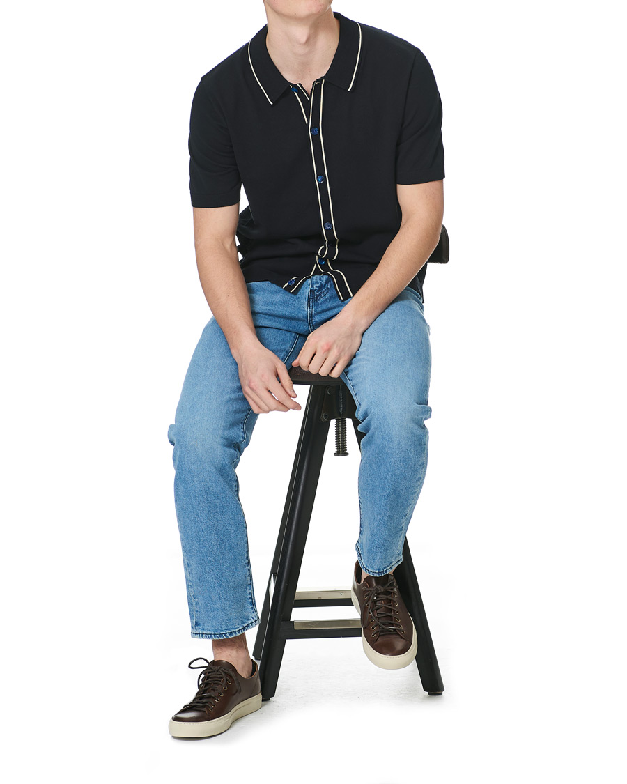 Homme | Polos | NN07 | Nolan Knitted Polo Navy