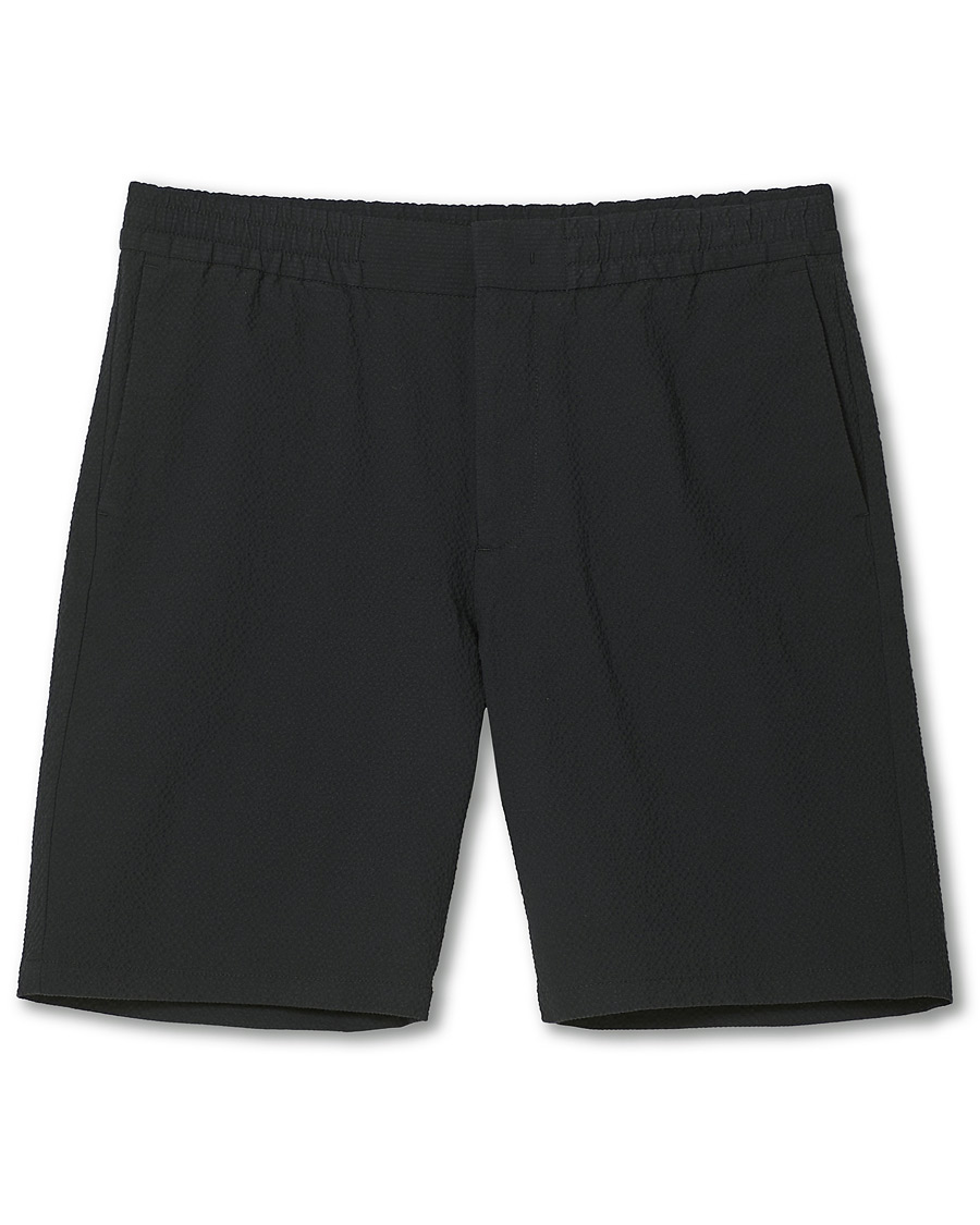 Heren | Korte broek | NN07 | Foss Seersucker Drawstring Shorts Black