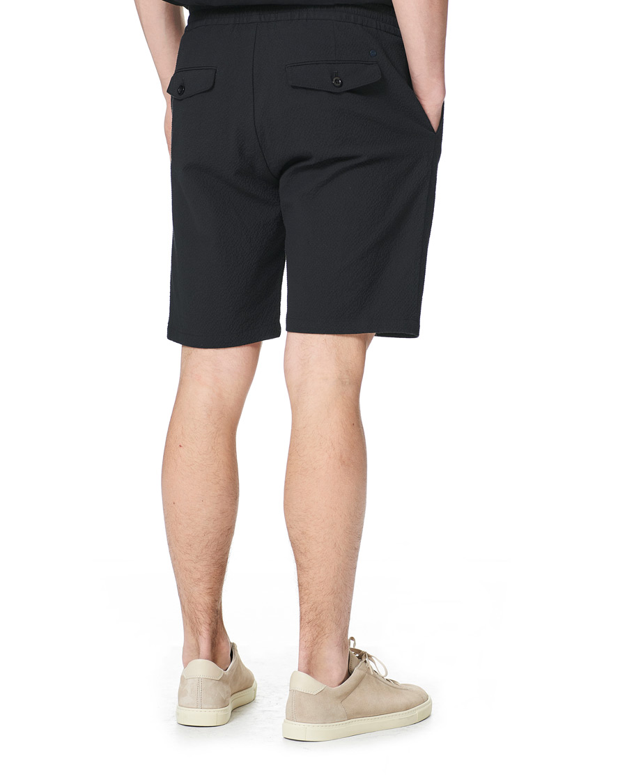 Heren | Korte broek | NN07 | Foss Seersucker Drawstring Shorts Black