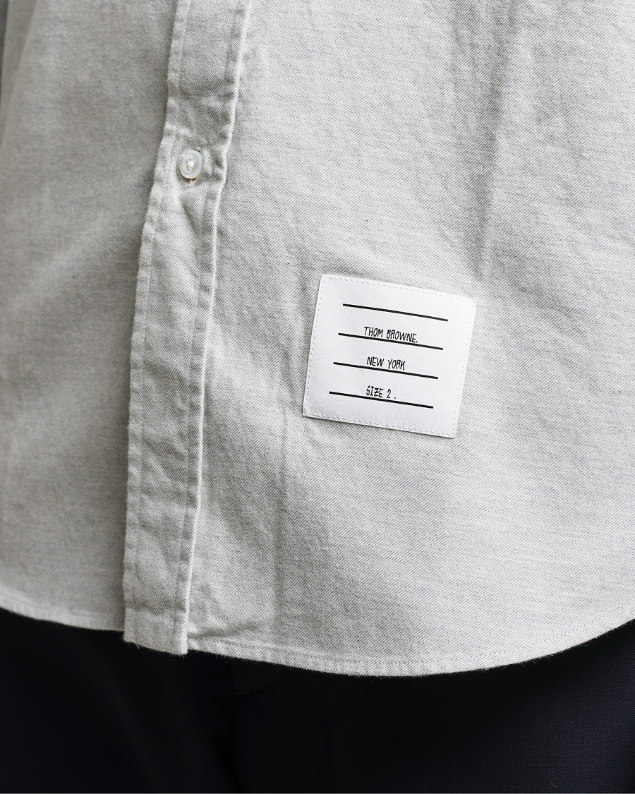 Homme | Chemises | Thom Browne | 4 Bar Flannel Shirt Light Grey