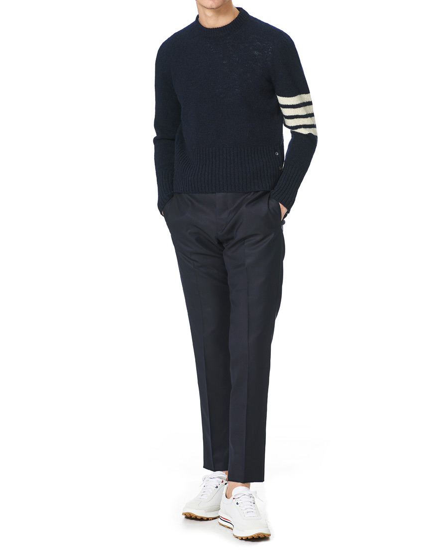 Heren | Truien | Thom Browne | 4 Bar Mohair Crew Neck Sweater Navy