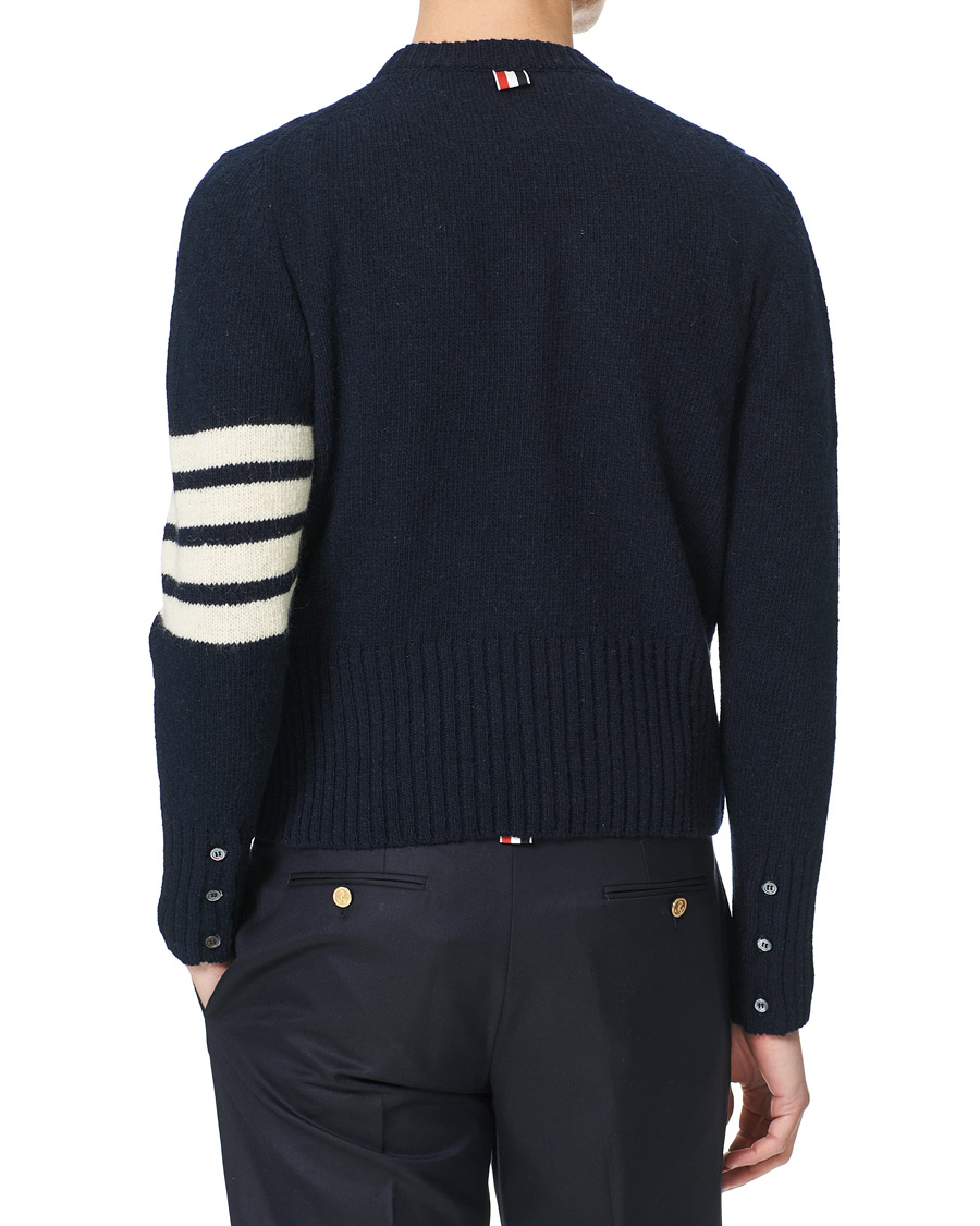 Heren | Truien | Thom Browne | 4 Bar Mohair Crew Neck Sweater Navy