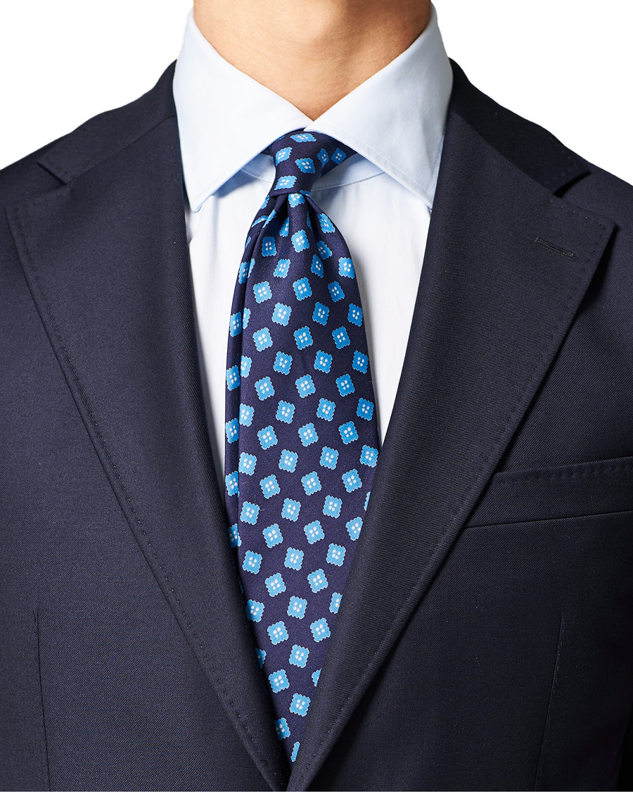 Homme | E. Marinella 1963 Archive 8 cm Silk Tie Navy | E. Marinella | 1963 Archive 8 cm Silk Tie Navy