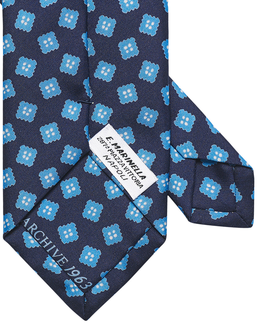 Homme | E. Marinella 1963 Archive 8 cm Silk Tie Navy | E. Marinella | 1963 Archive 8 cm Silk Tie Navy