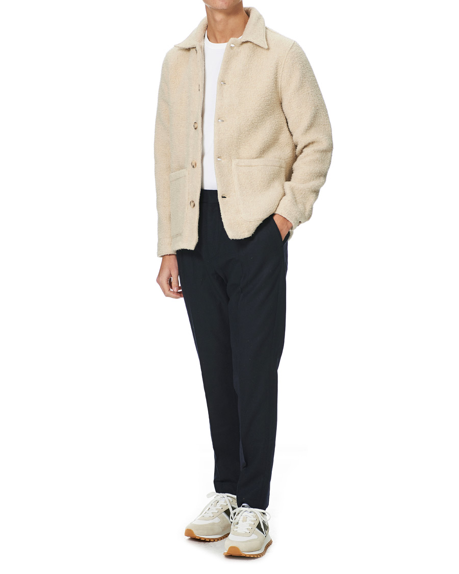 Homme | Chemises | A Day's March | Rugged Wool Overshirt Ecru
