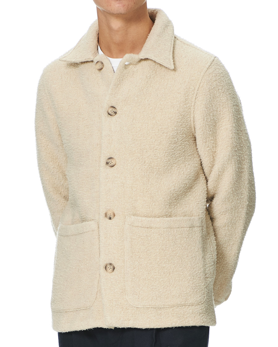 Homme | Chemises | A Day's March | Rugged Wool Overshirt Ecru