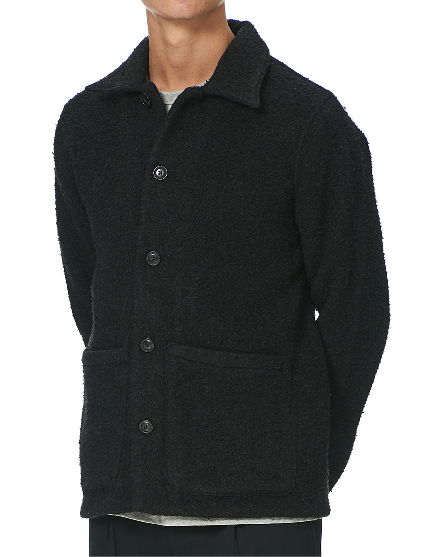 Homme | Chemises | A Day's March | Rugged Wool Overshirt Charcoal