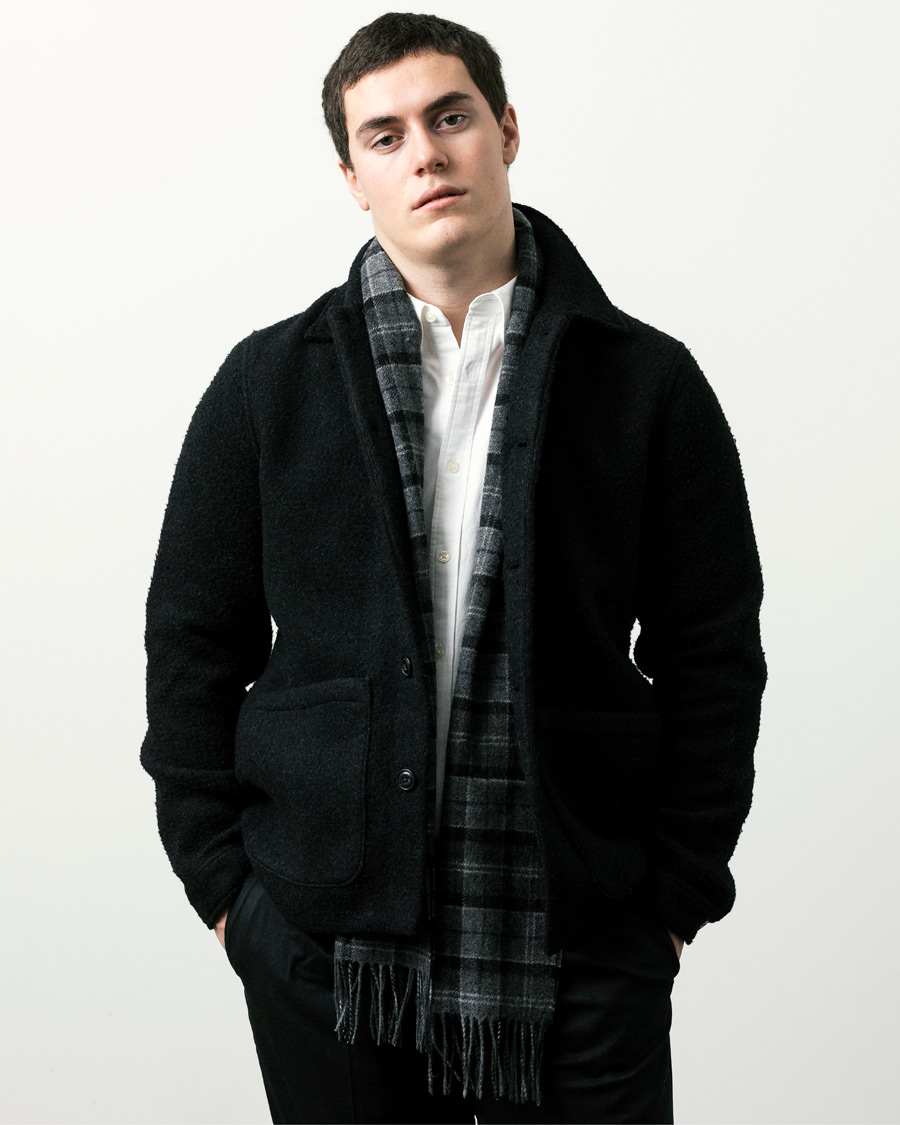 Homme | Chemises | A Day's March | Rugged Wool Overshirt Charcoal