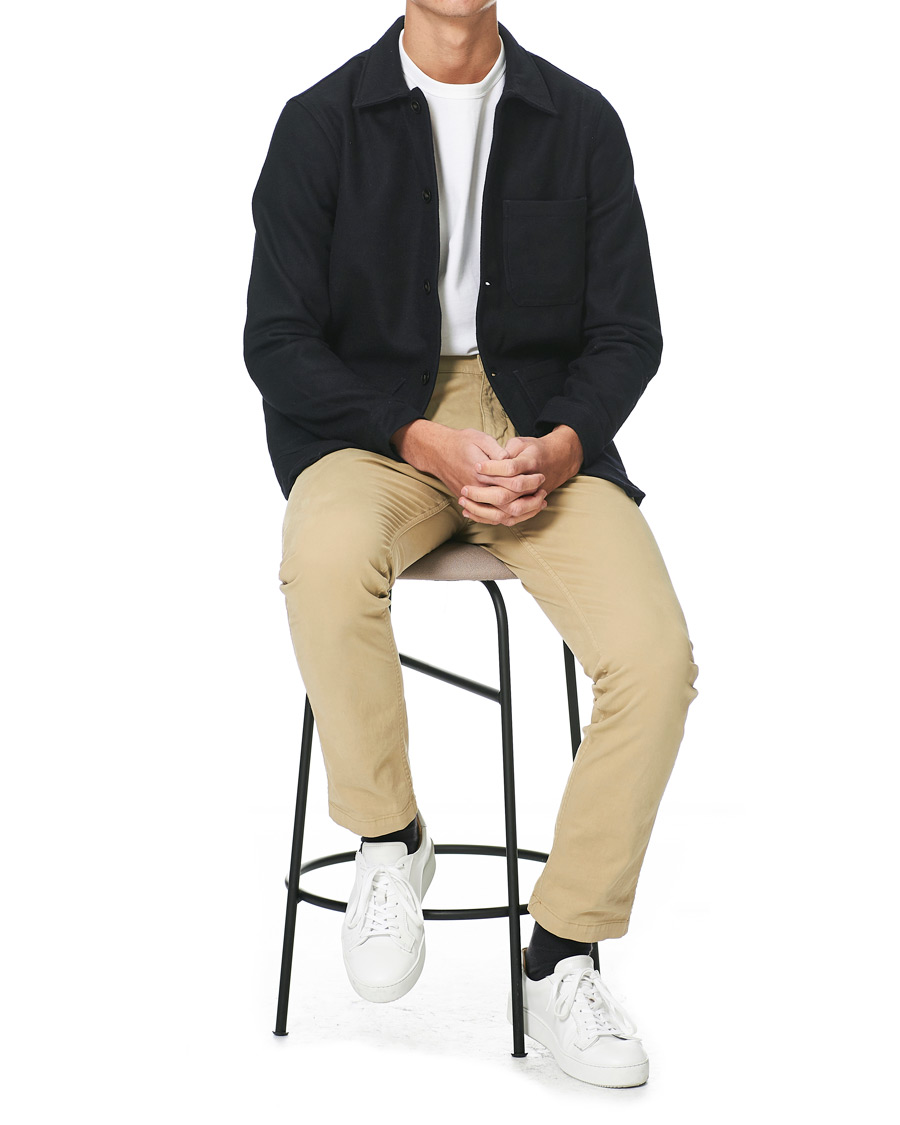 Homme | Chemises | A Day's March | Original Wool Overshirt Navy