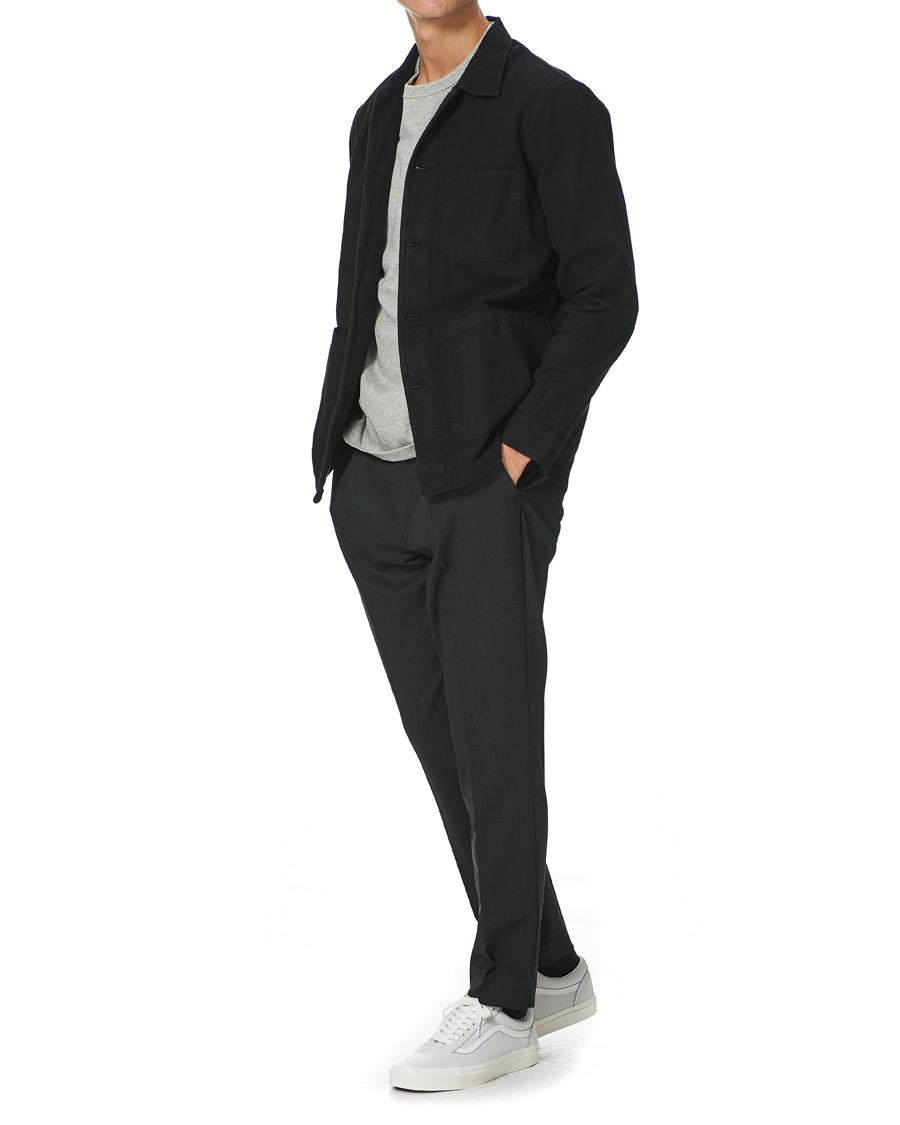 Heren | Overhemden | A Day's March | Original Herringbone Overshirt Black