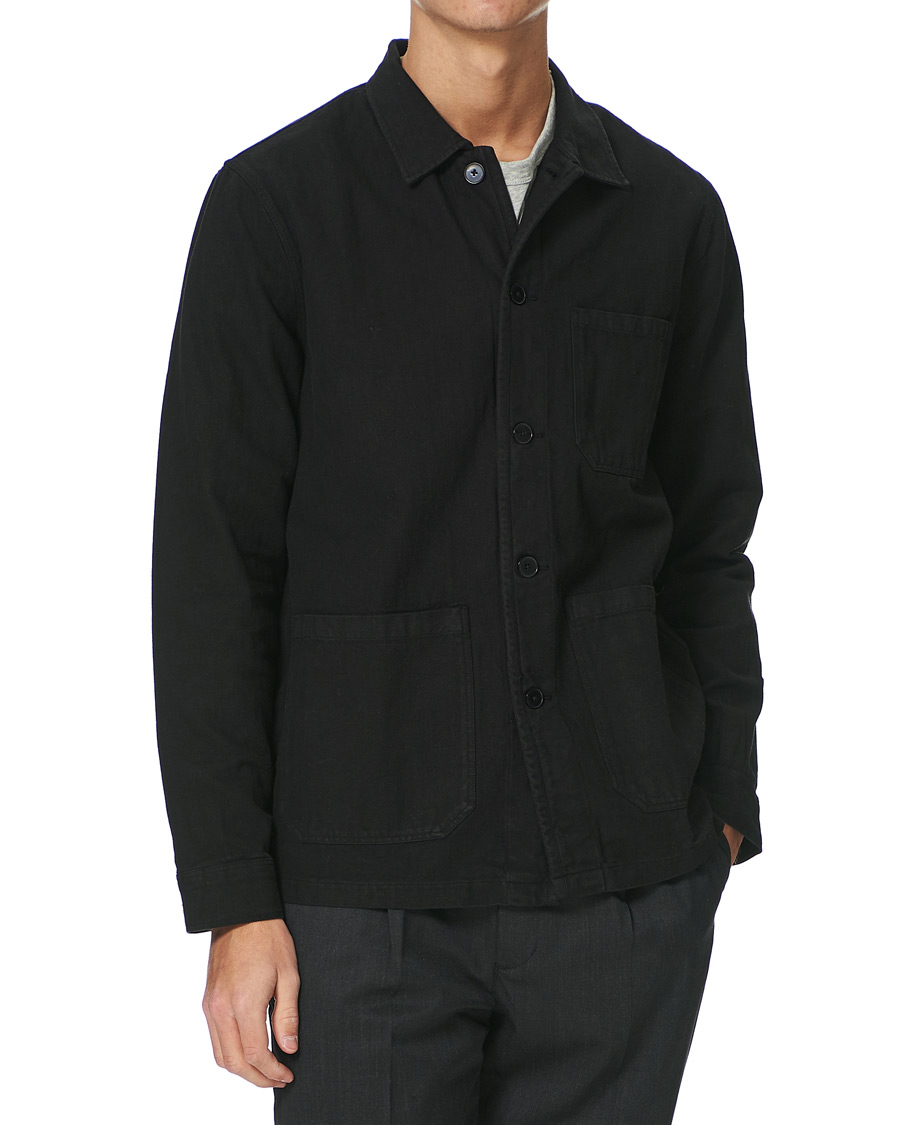 Heren | Overhemden | A Day's March | Original Herringbone Overshirt Black