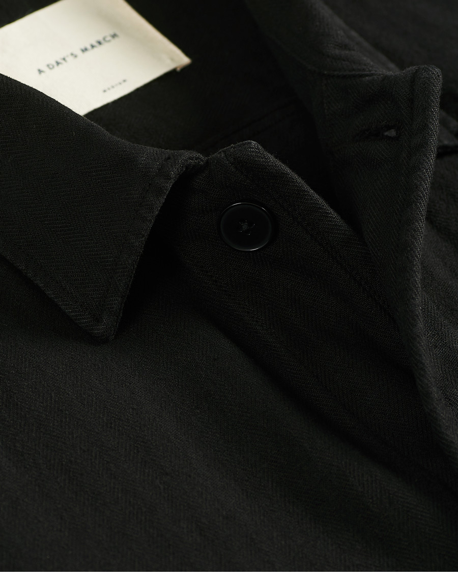 Heren | Overhemden | A Day's March | Original Herringbone Overshirt Black
