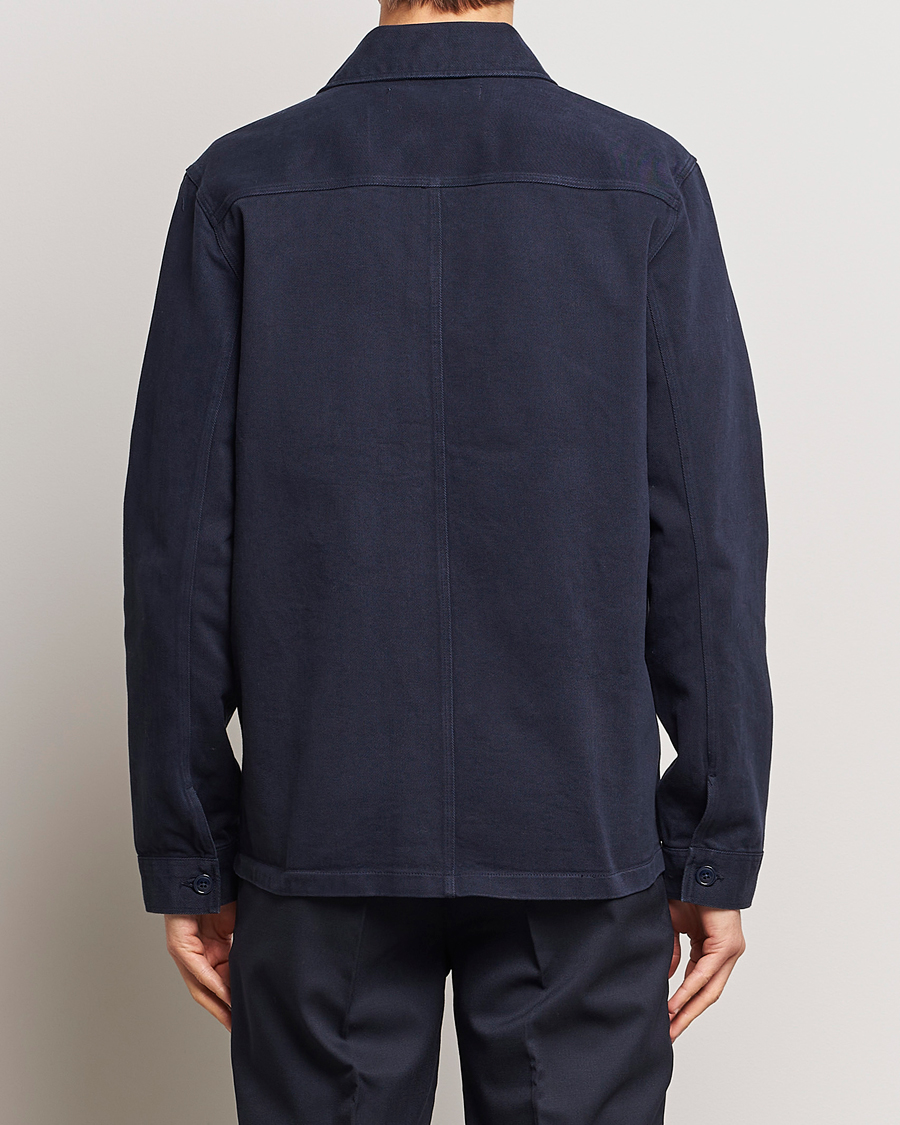 Homme | Chemises | A Day's March | Patch Pocket Sturdy Twill Overshirt Navy