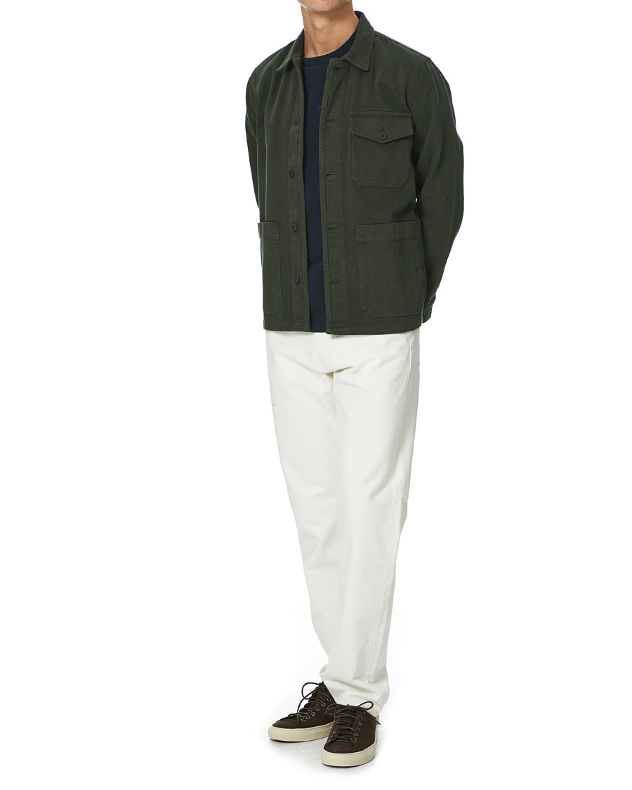 Homme | Chemises | A Day's March | Sturdy Twill Patch Pocket Overshirt Forest