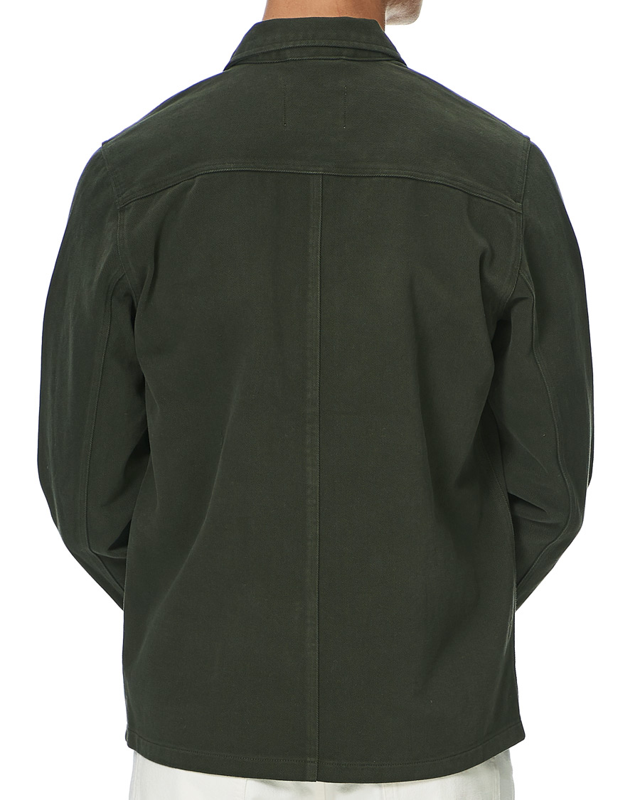 Homme | Chemises | A Day's March | Sturdy Twill Patch Pocket Overshirt Forest