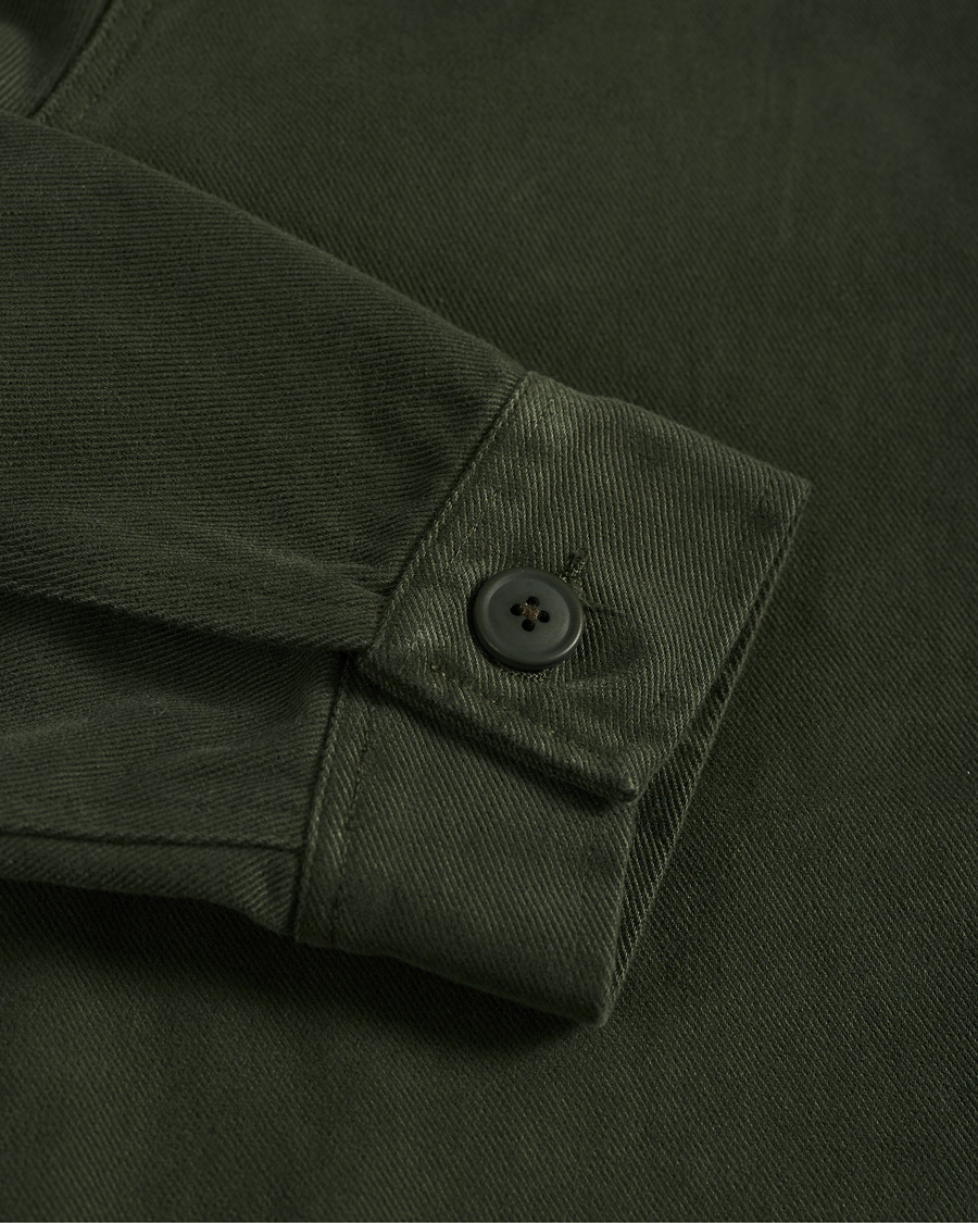 Homme | Chemises | A Day's March | Sturdy Twill Patch Pocket Overshirt Forest