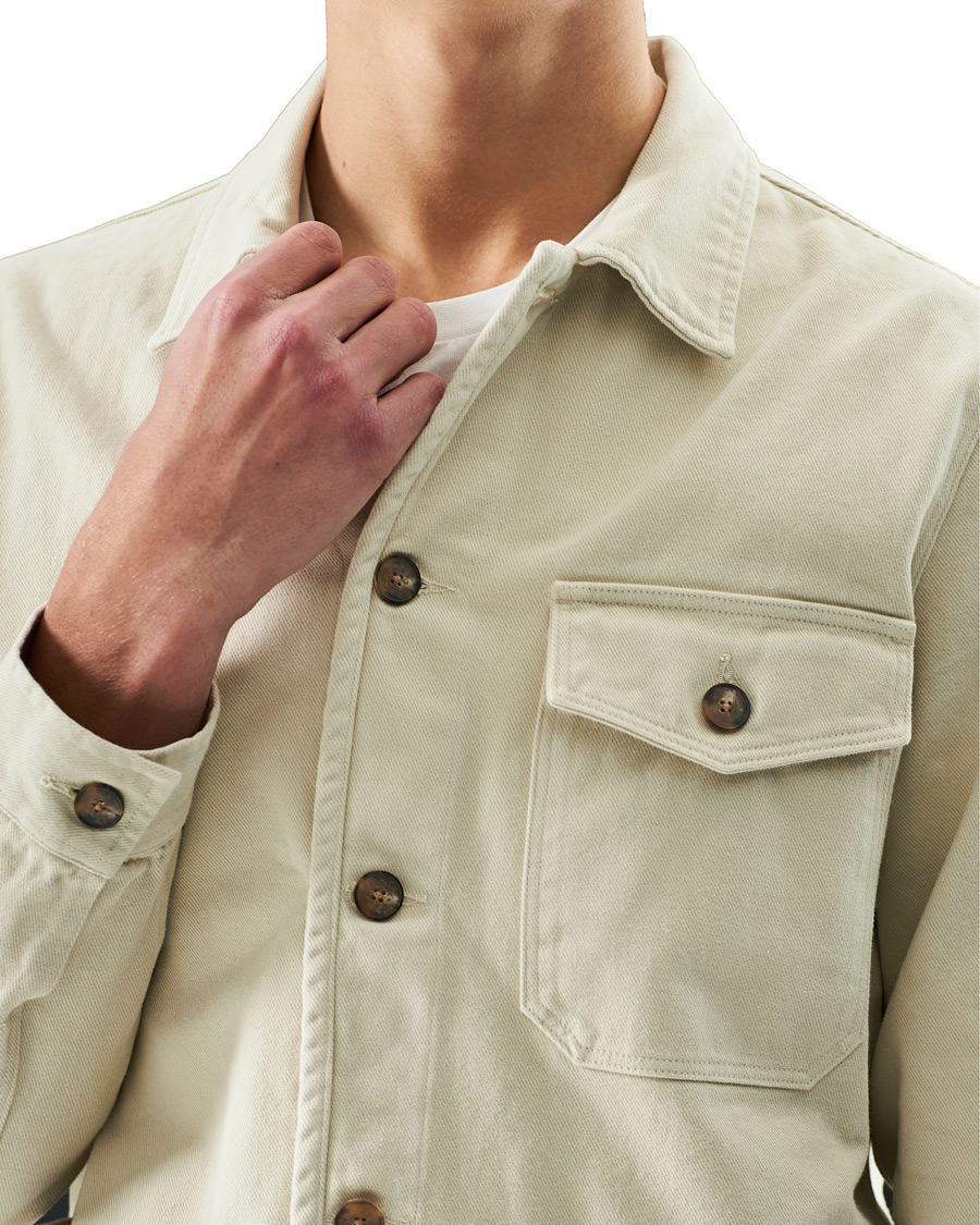 Homme | Chemises | A Day's March | Sturdy Twill Patch Pocket Overshirt Desert