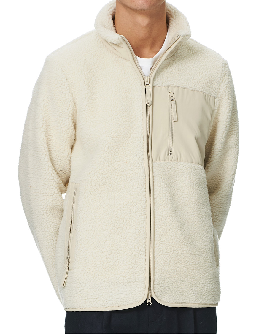 Heren | Truien | A Day's March | Granån Recycled Fleece Jacket Off White