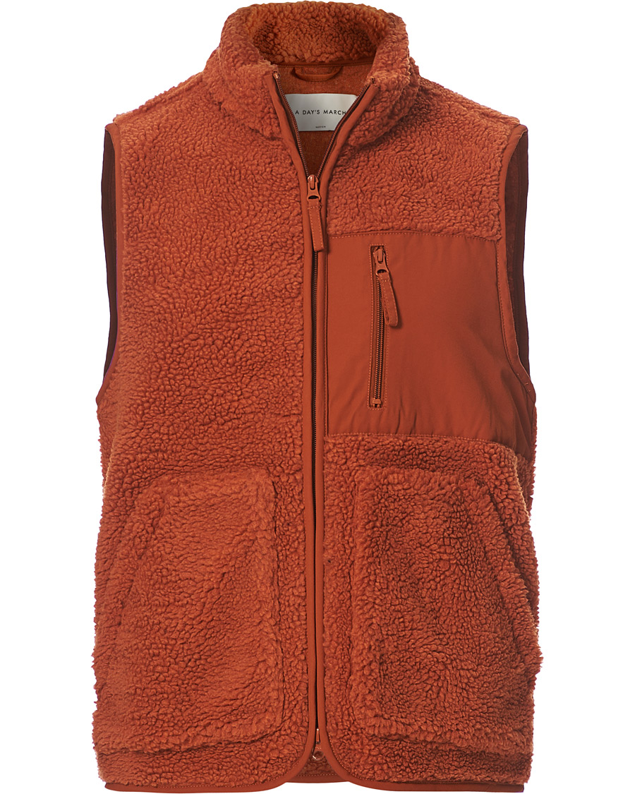 Homme | Pulls Et Tricots | A Day's March | Arvån Recycled Fleece Vest Faded Orange