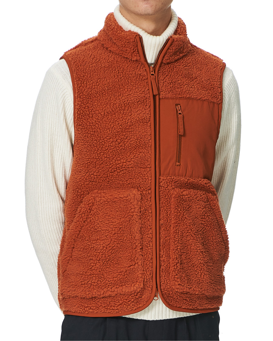 Homme | Pulls Et Tricots | A Day's March | Arvån Recycled Fleece Vest Faded Orange