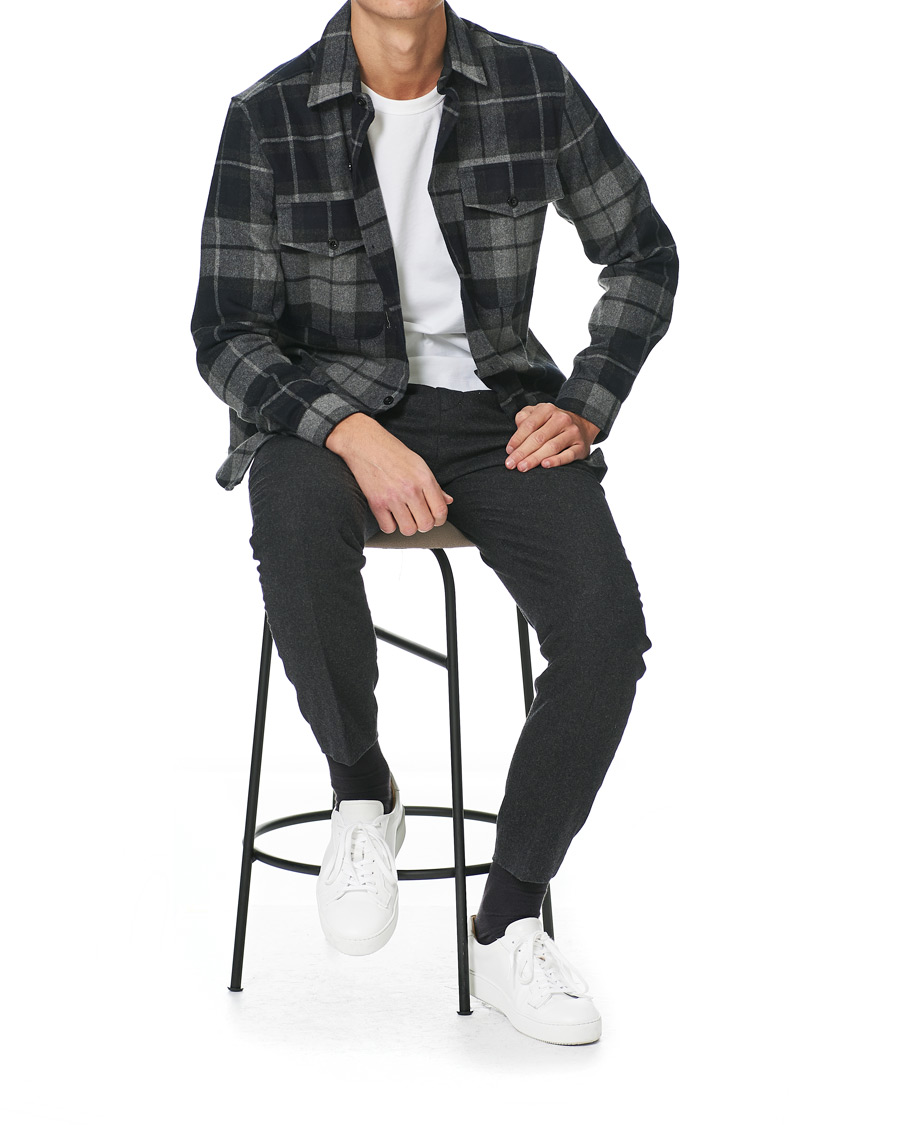 Homme | Pantalons | A Day's March | Crovie Wool Trousers Grey Melange