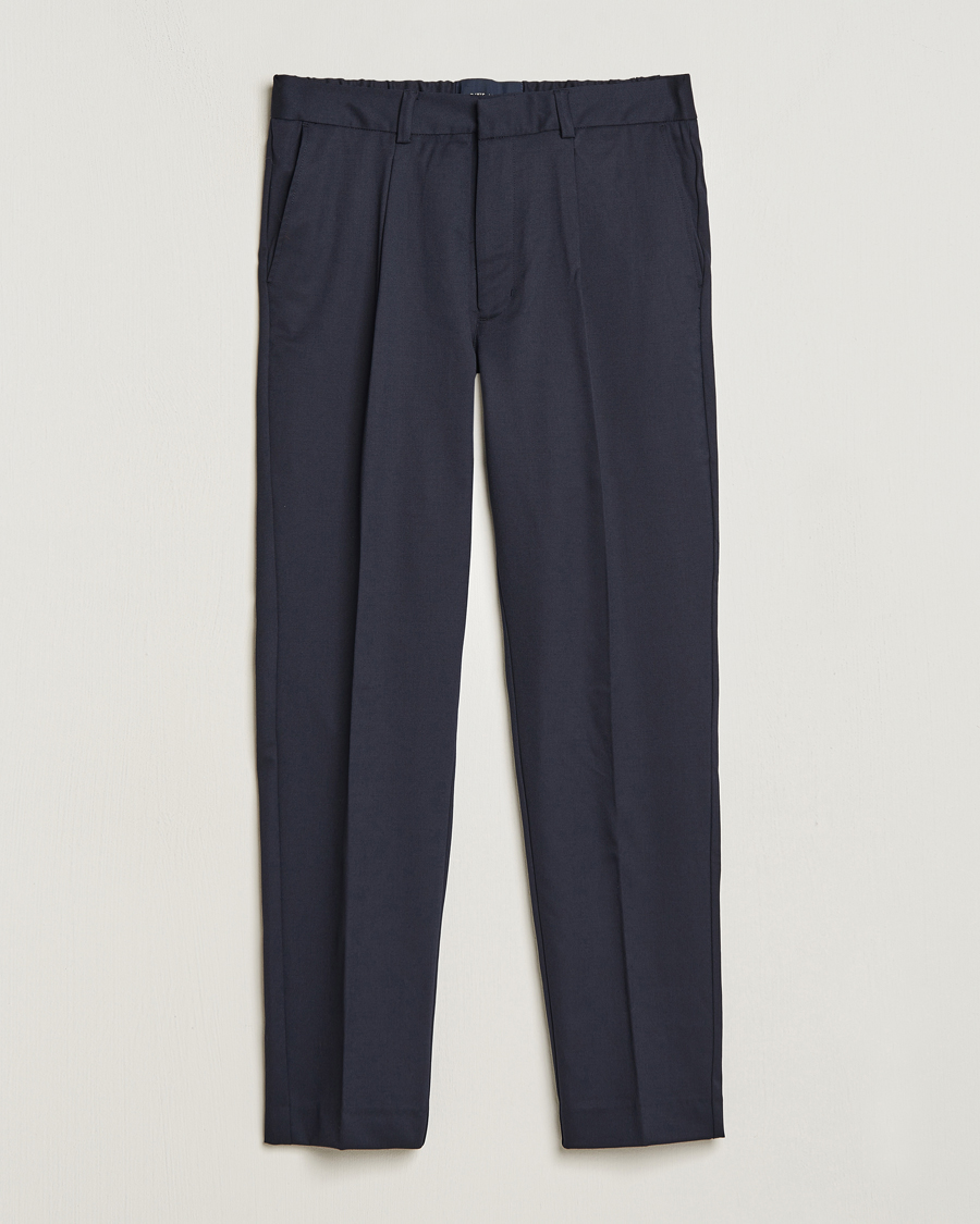 Homme | Pantalons | A Day's March | Smart Trousers Wool Twill Navy