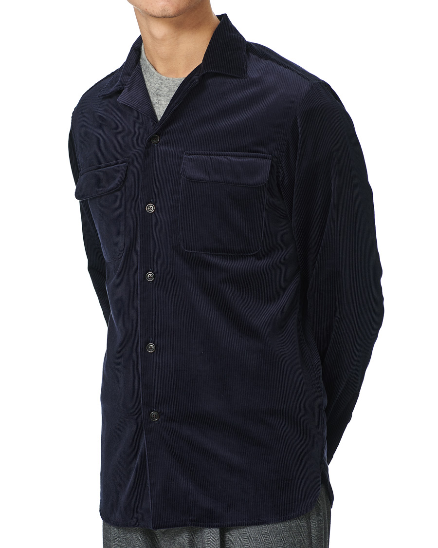 Homme | Chemises | Ralph Lauren Purple Label | Double Pocket Overshirt Classic Navy