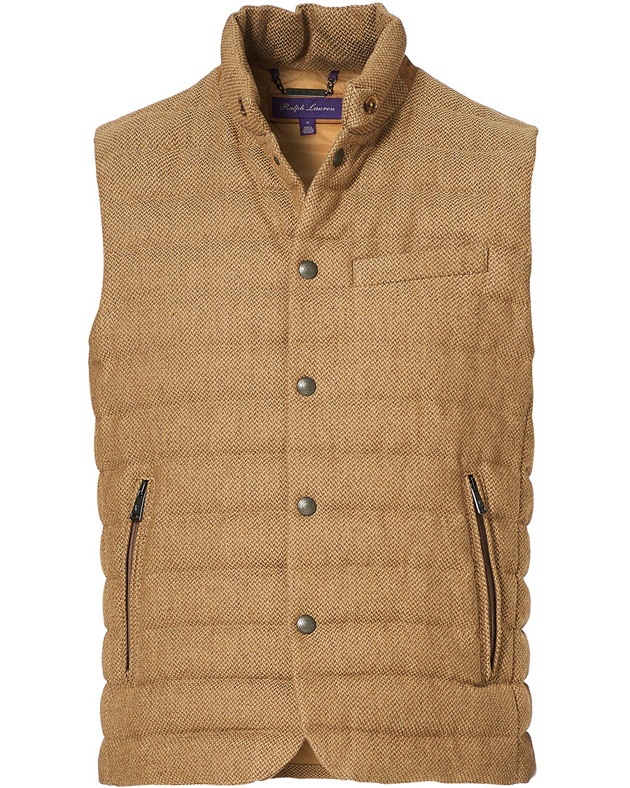 Homme | Manteaux Et Vestes | Ralph Lauren Purple Label | Whitwell Wool Tweed Down Vest Classic Camel