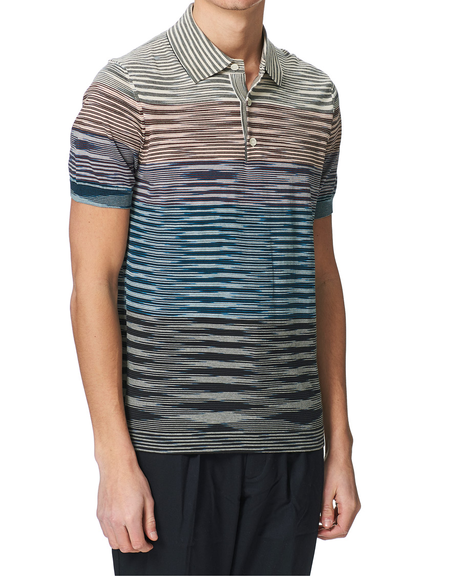 Homme | Polos | Missoni | Degradé Knitted Short Sleeve Polo Multicolour
