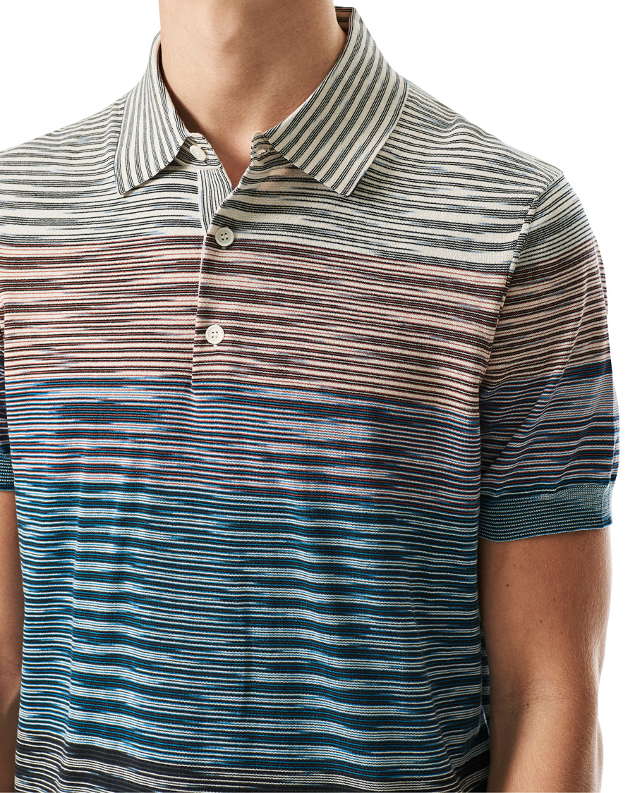 Homme | Polos | Missoni | Degradé Knitted Short Sleeve Polo Multicolour