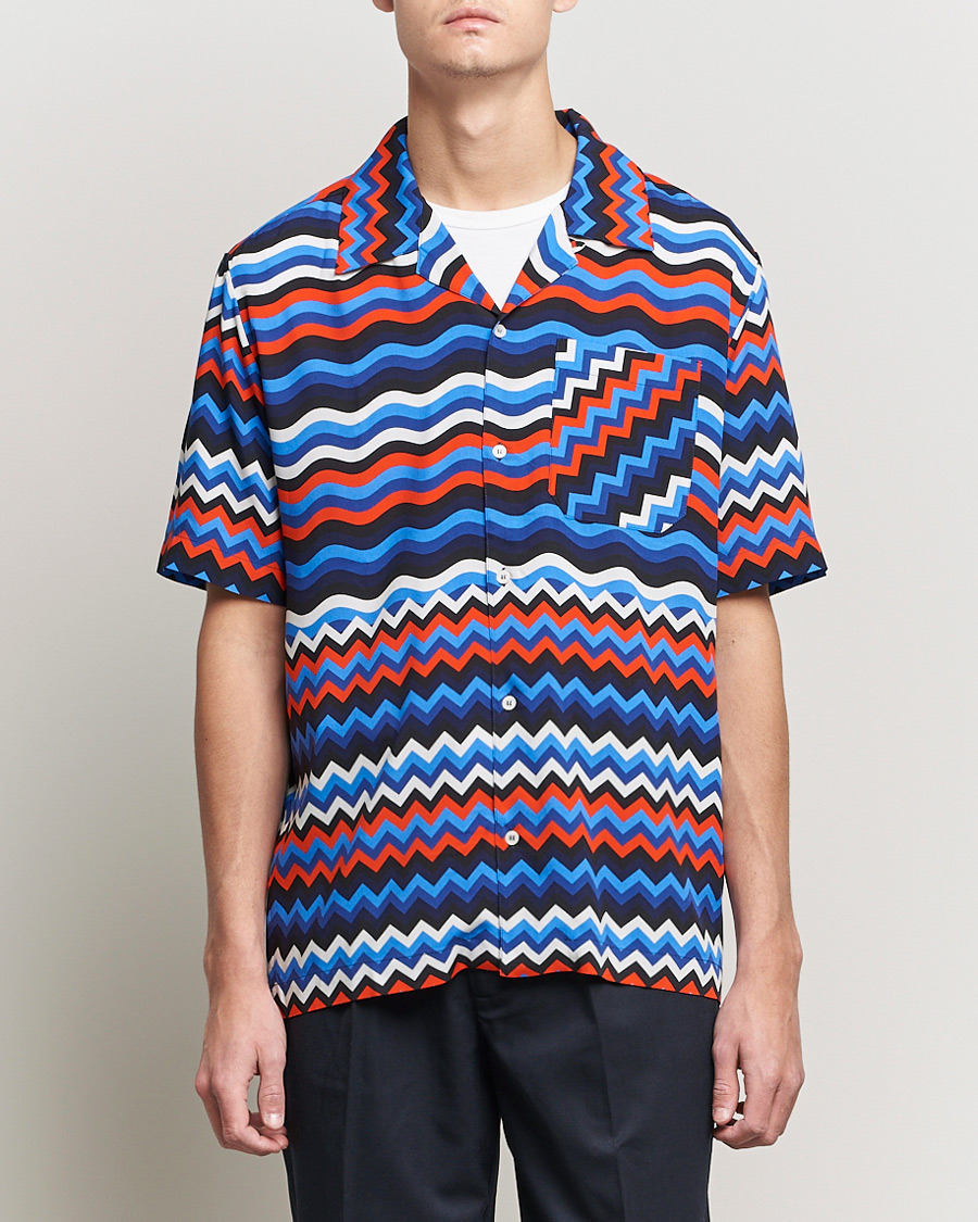 Homme | Chemises | Missoni | Zig Zag Bowling Shirt Navy/Red