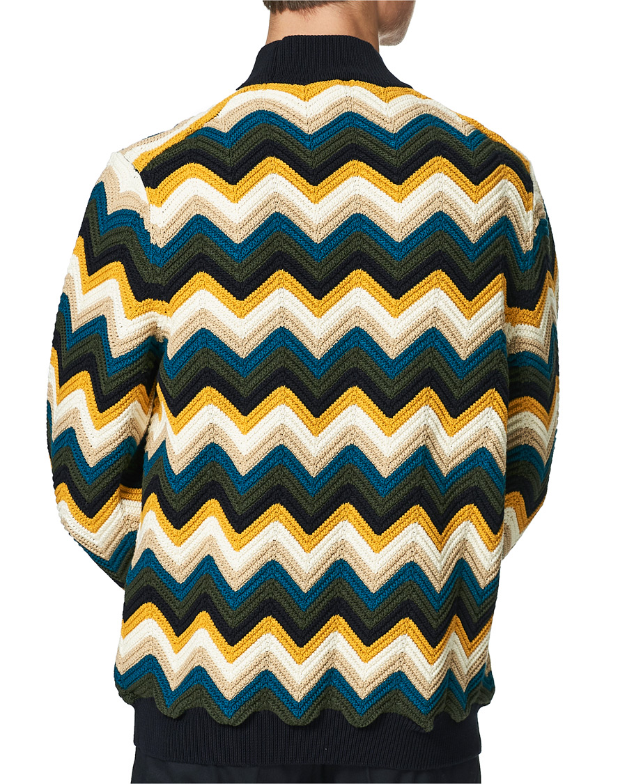 Homme | Pulls Et Tricots | Missoni | Zig Zag Knit Cardigan Navy/Cream