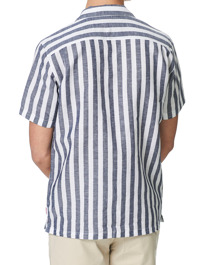 Homme | Chemises | Orlebar Brown | Hibbert Linen/Cotton Short Sleeve Shirt Ink/Cloud