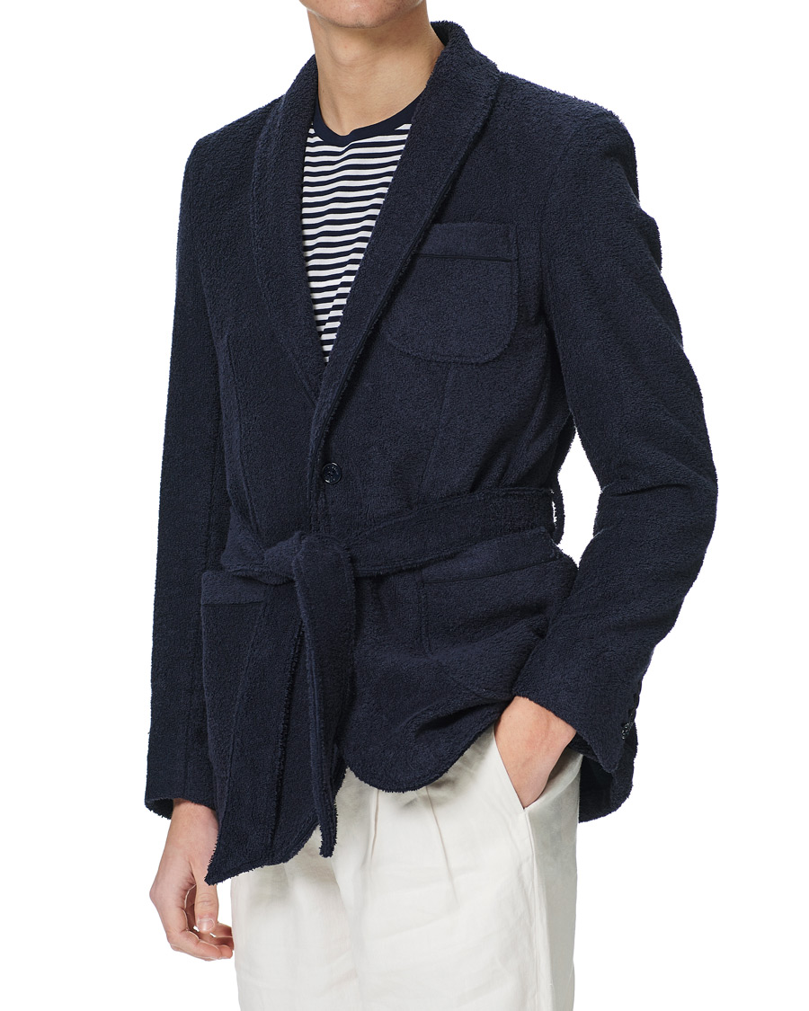 Homme | Pulls Et Tricots | Orlebar Brown | Darvill Cotton Terry Cardigan Ink