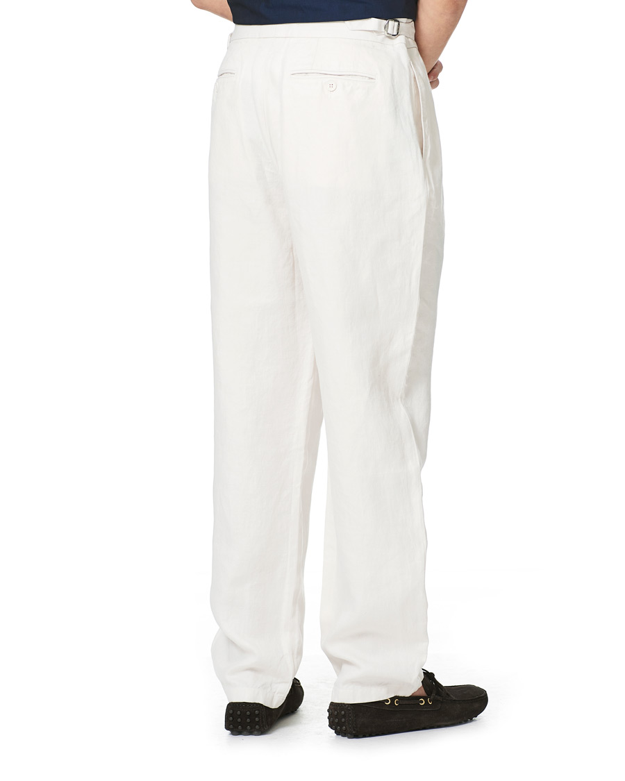 Homme | Pantalons | Orlebar Brown | Lyford Relaxed Pleated Linen Trousers White Sand