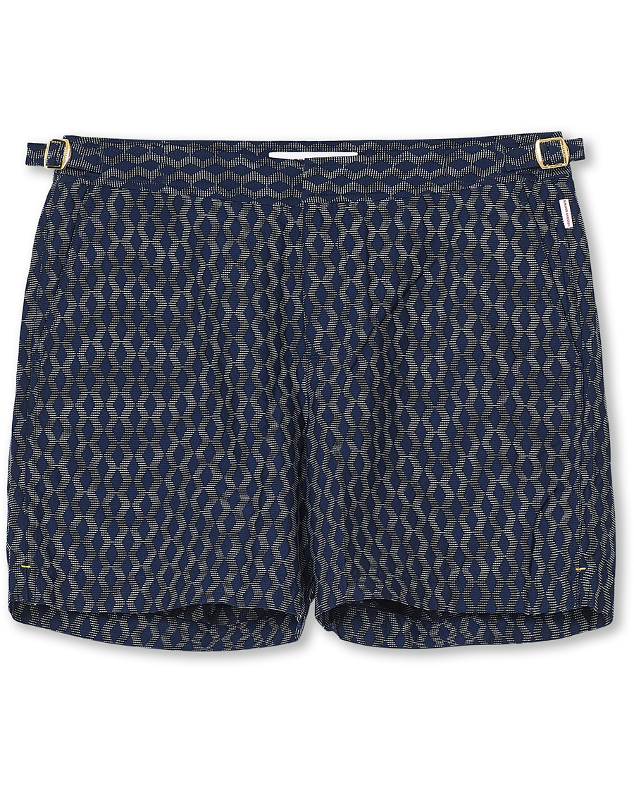 Homme | Maillots De Bain | Orlebar Brown | Bulldog X Jaquard Weave Swim Shorts Navy/Cloud