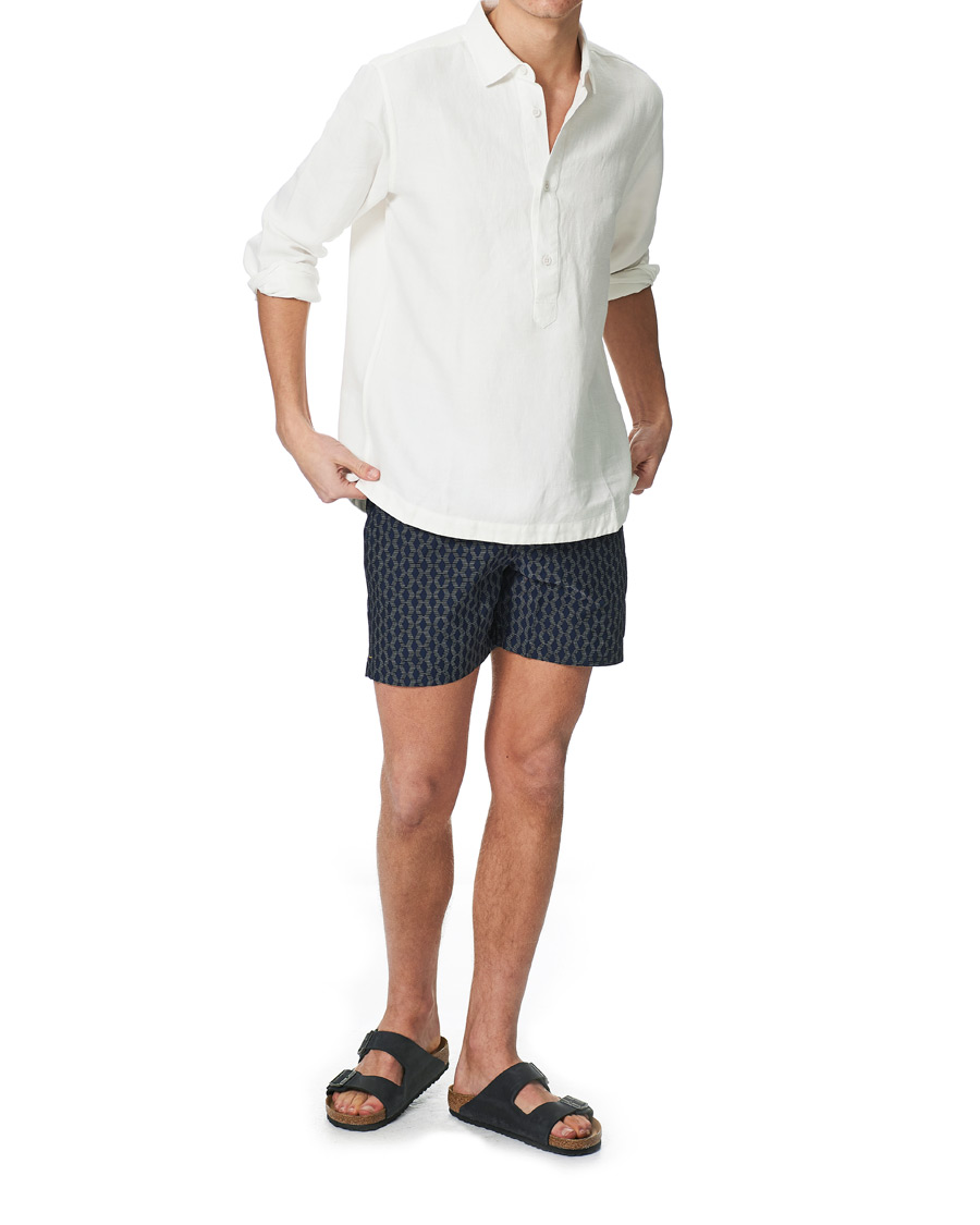 Homme | Maillots De Bain | Orlebar Brown | Bulldog X Jaquard Weave Swim Shorts Navy/Cloud