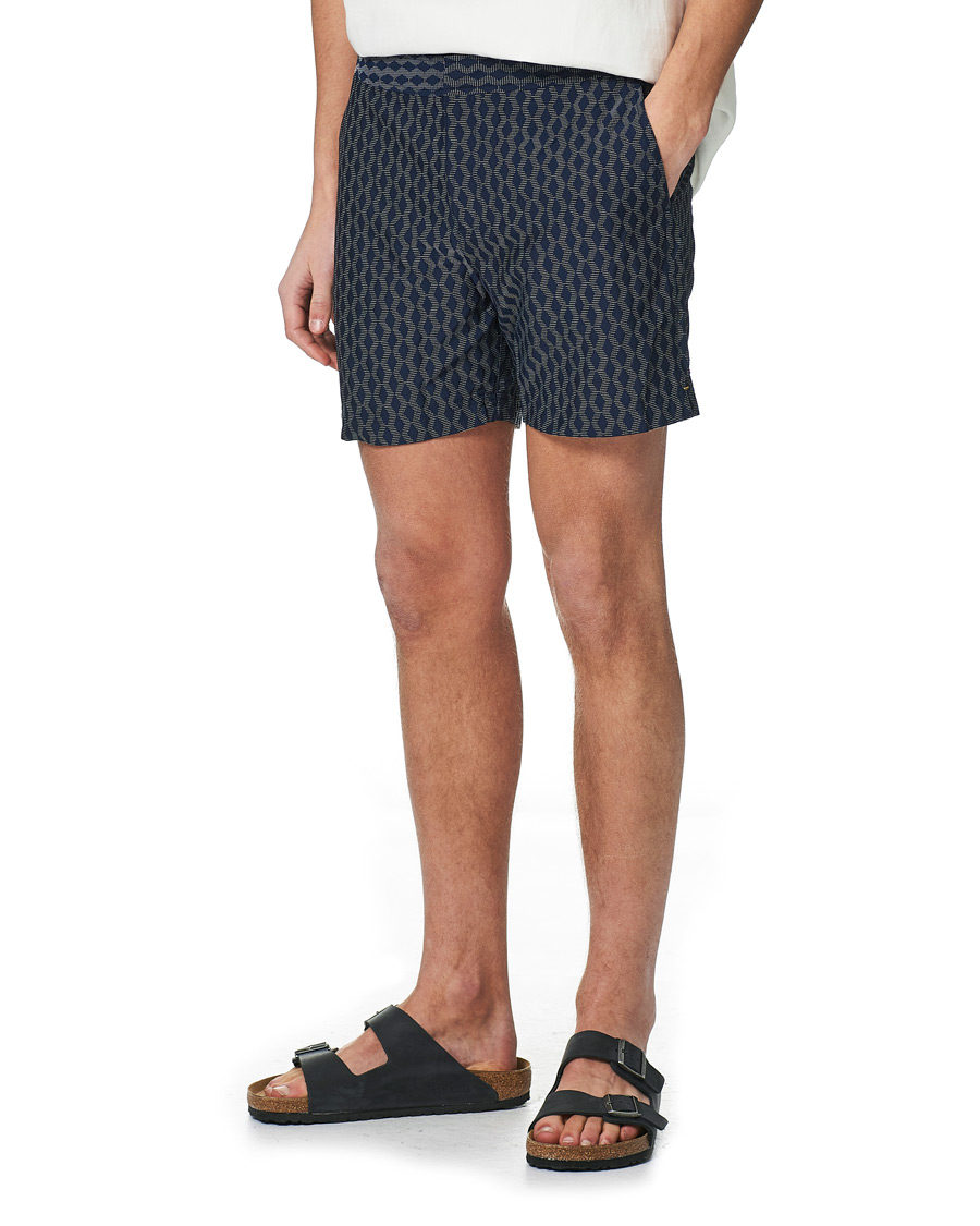 Homme | Maillots De Bain | Orlebar Brown | Bulldog X Jaquard Weave Swim Shorts Navy/Cloud