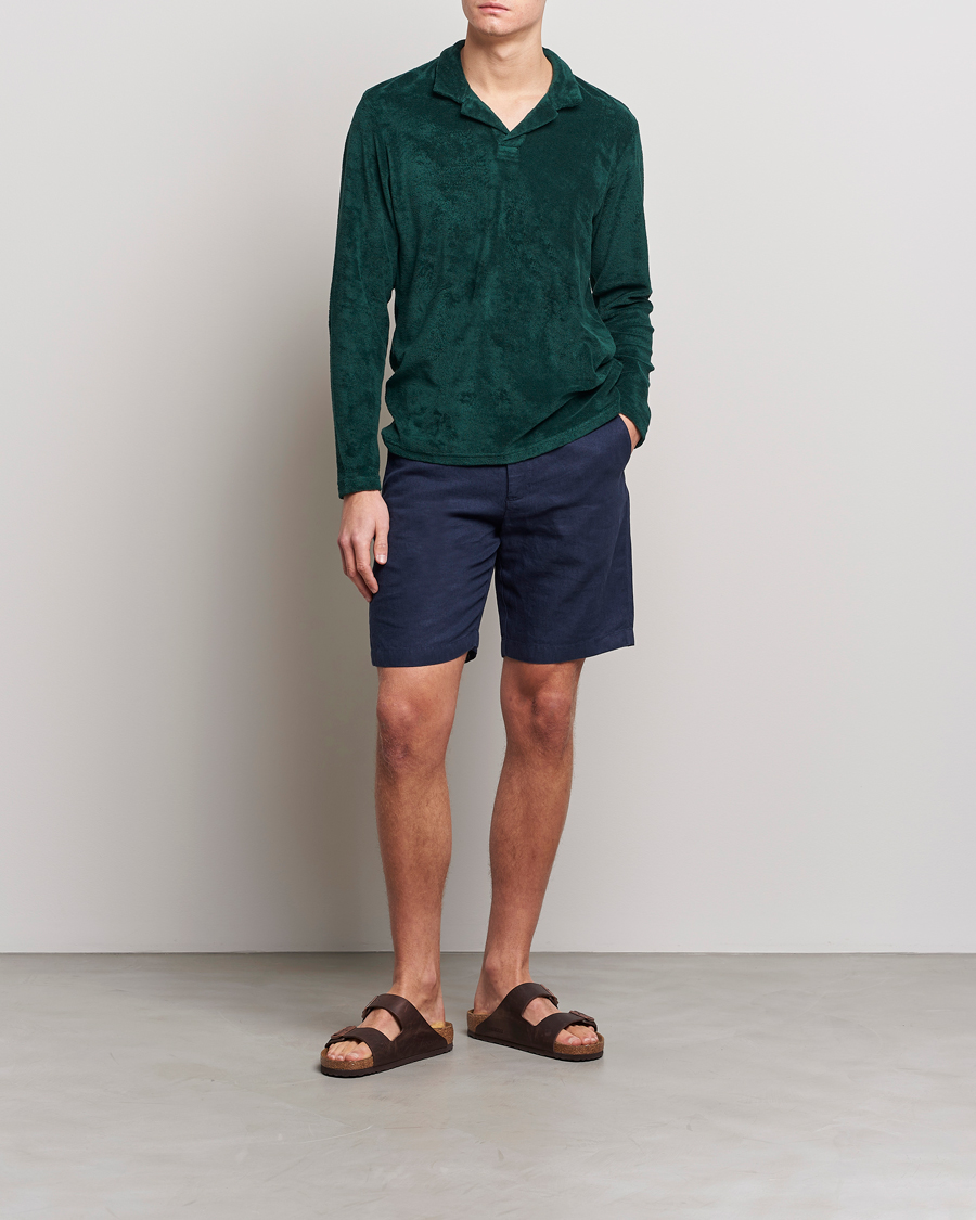 Homme | Pulls Et Tricots | Orlebar Brown | Terry Long Sleeve Polo Racing Green