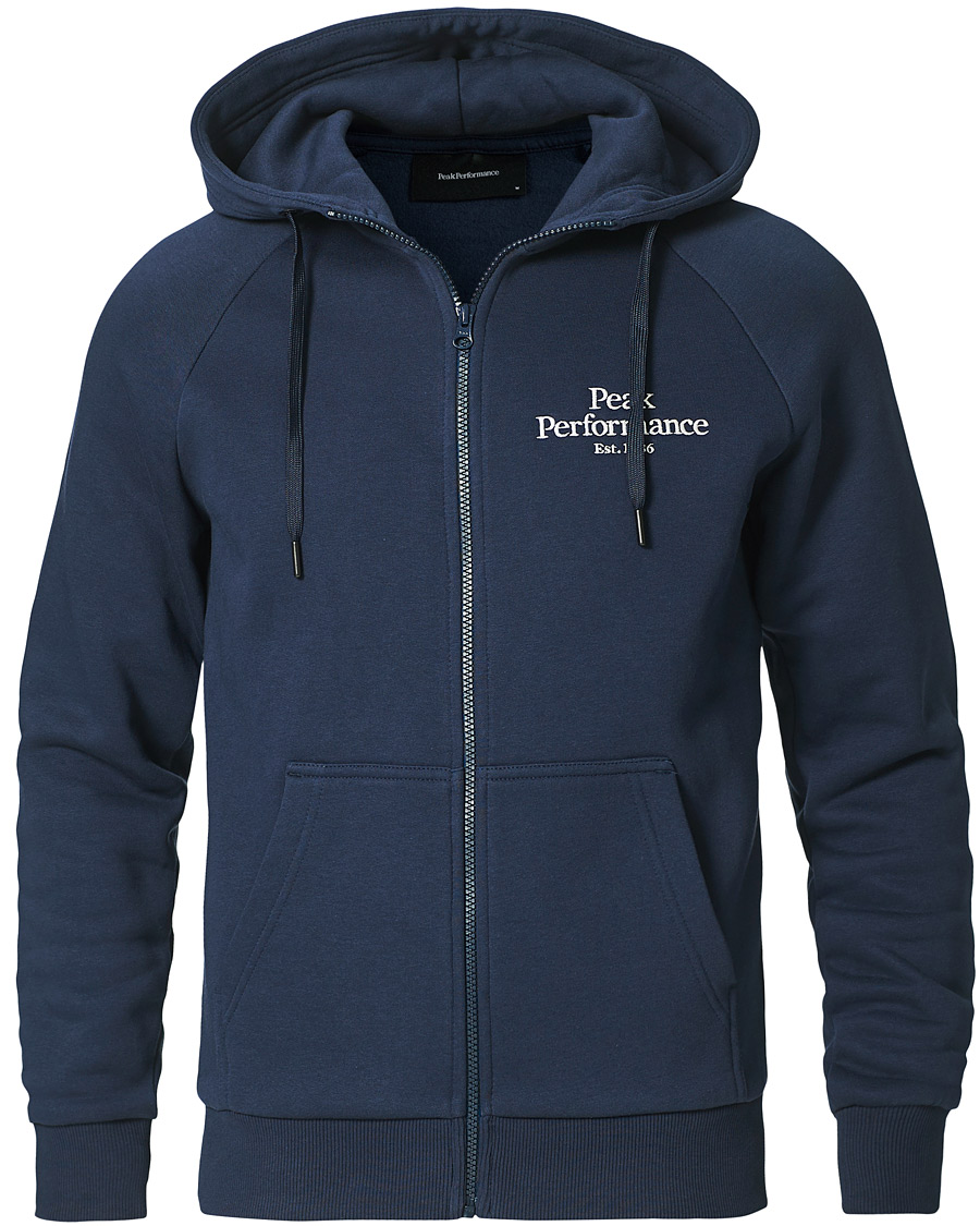 Homme | Pulls Et Tricots | Peak Performance | Original Logo Full Zip Hoodie Blue Shadow