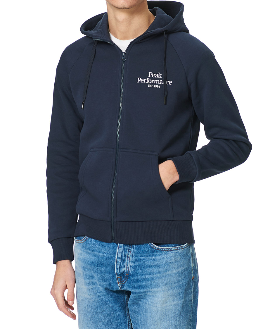 Homme | Pulls Et Tricots | Peak Performance | Original Logo Full Zip Hoodie Blue Shadow