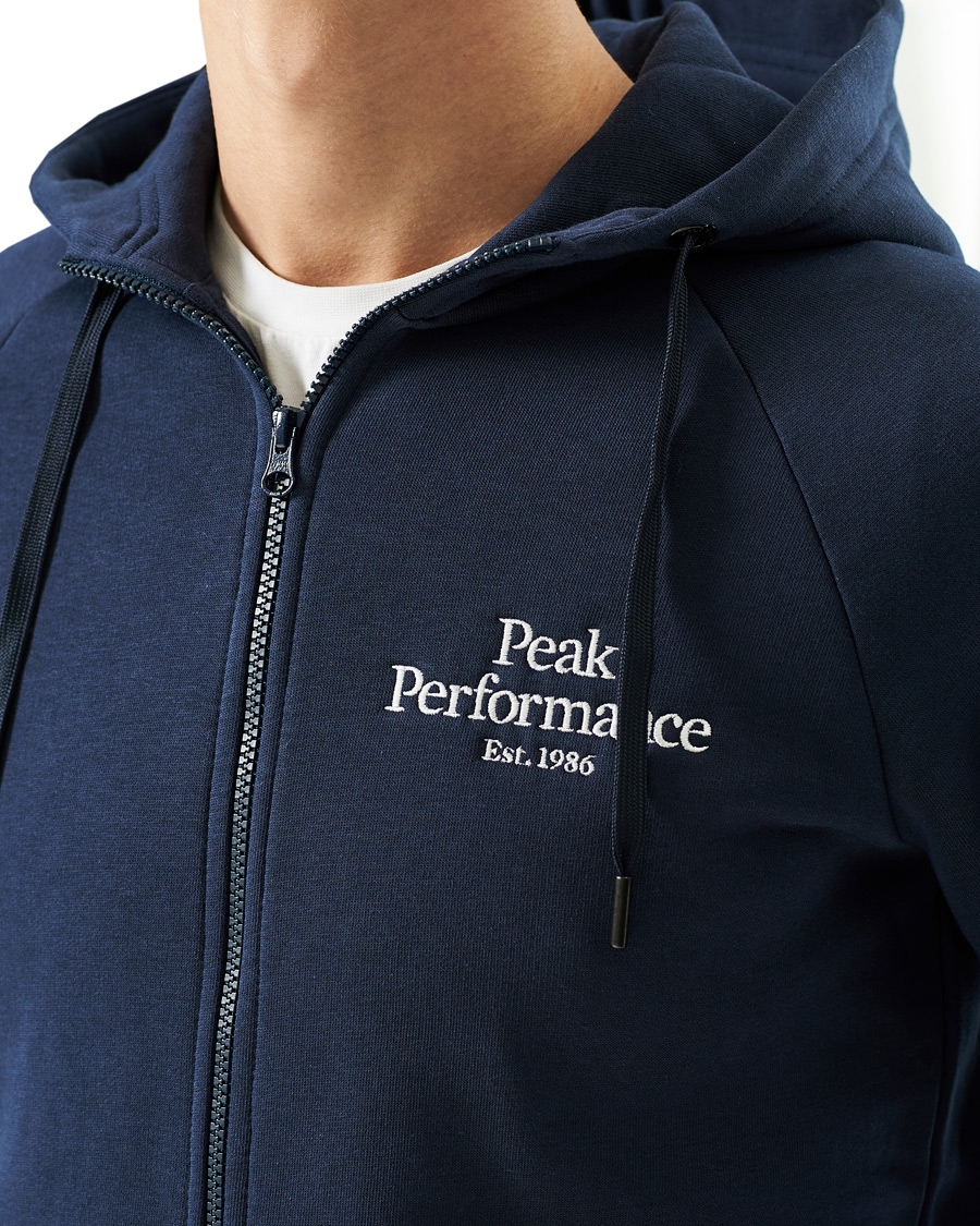 Homme | Pulls Et Tricots | Peak Performance | Original Logo Full Zip Hoodie Blue Shadow