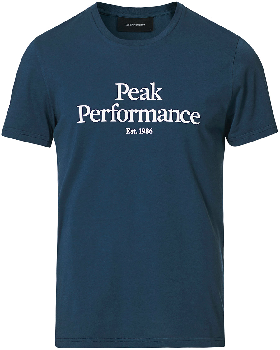 Homme | T-shirts | Peak Performance | Original Logo Crew Neck Tee Blue Steel