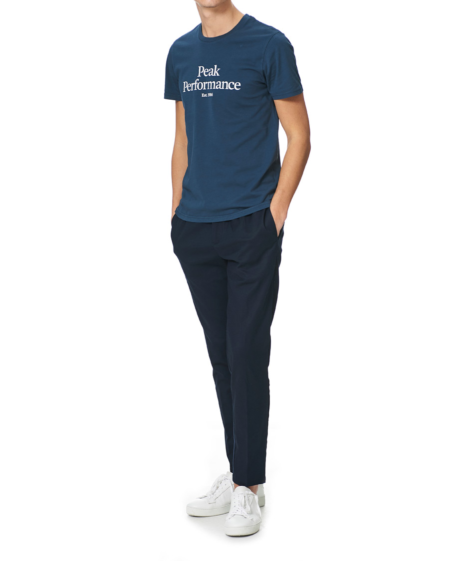 Homme | T-shirts | Peak Performance | Original Logo Crew Neck Tee Blue Steel