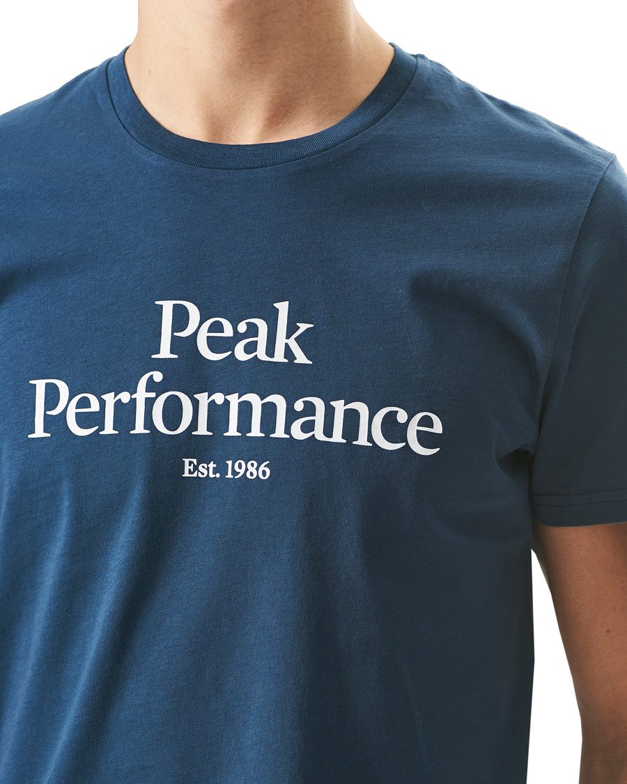Homme | T-shirts | Peak Performance | Original Logo Crew Neck Tee Blue Steel