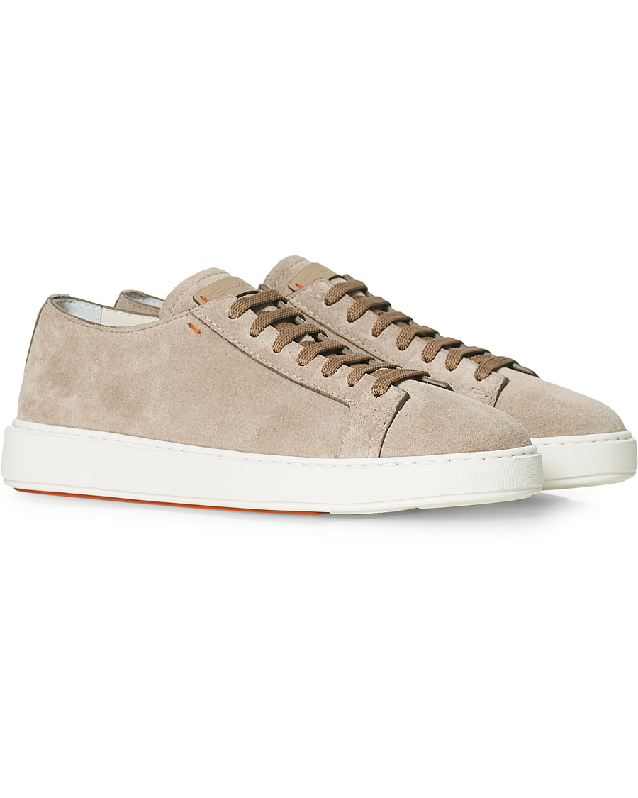 Homme | Santoni Derby Plain Sneaker Beige Suede | Santoni | Derby Plain Sneaker Beige Suede